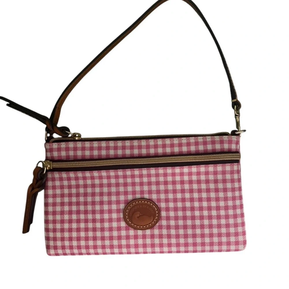 Dooney & Bourke Gingham Tech Top Zip Pouch - Picture 1 of 6